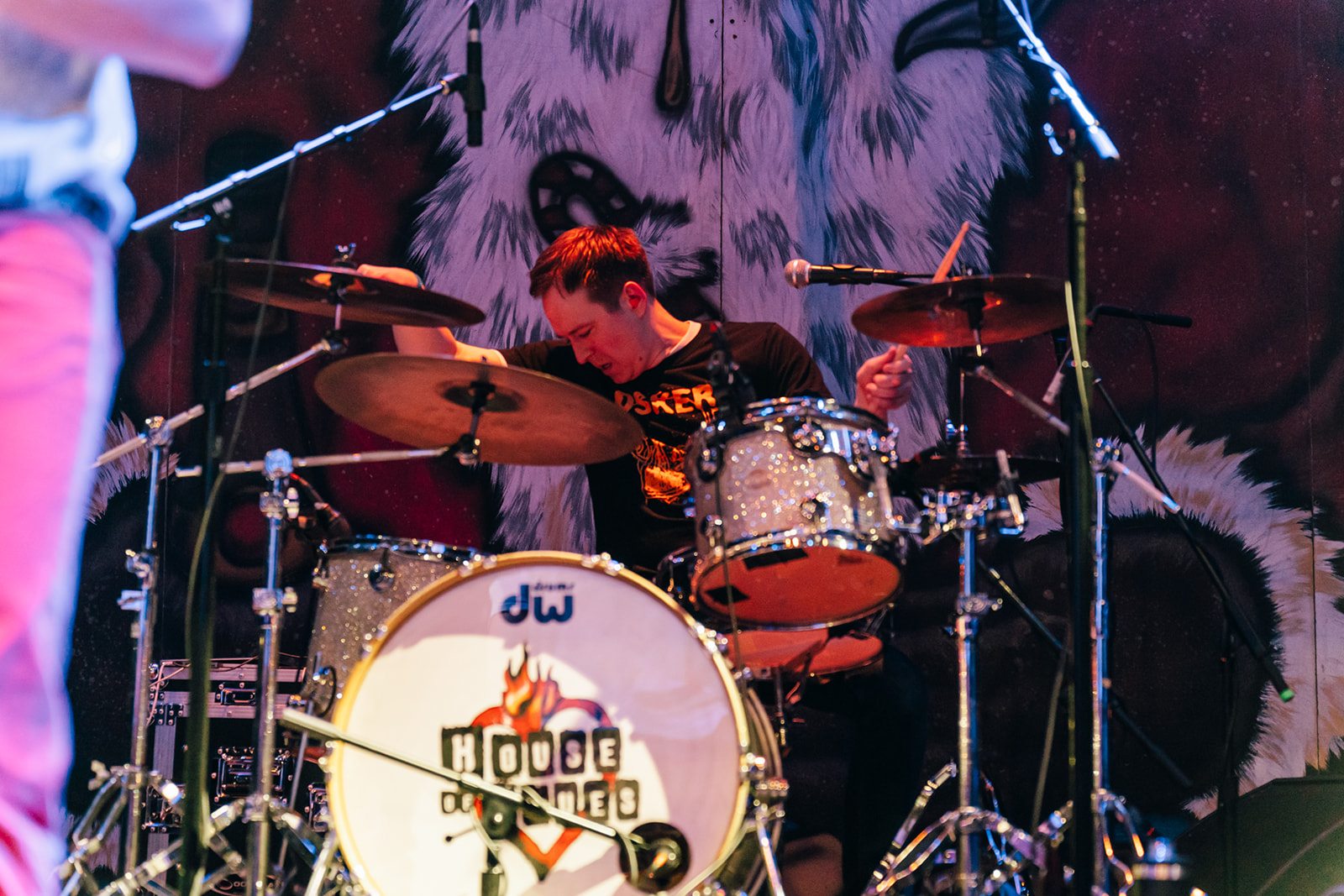Drummer performing